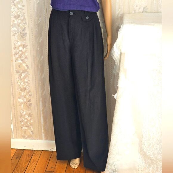 Black Dress Pants with Classic Wide-Leg Design NWT - Picture 1 of 9
